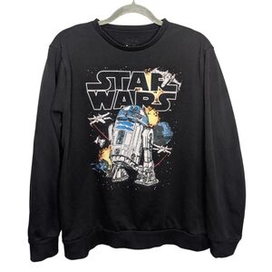 STAR WARS R2-D2 Graphic Sweatshirt Men’s Large Black Crewneck Pullover